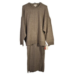 NWT State of Day XXL Sweater Loungewear Set Taupe - Wide Leg Pants w/pockets